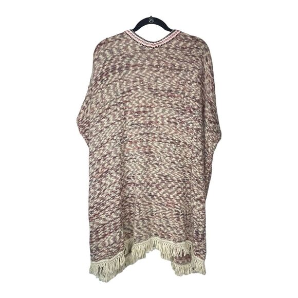 Westbound Women’s L Knit Shawl Cardigan Poncho Fringe Tribal Boho Multicolor - Picture 4 of 5